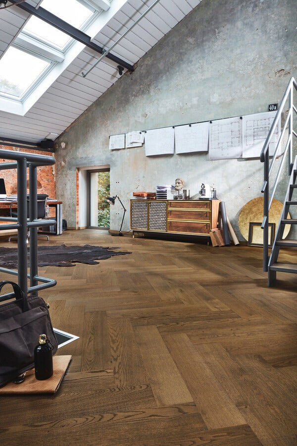 Floer - Hybride Hout - Warmbruin Eiken Visgraat - FLR-5019