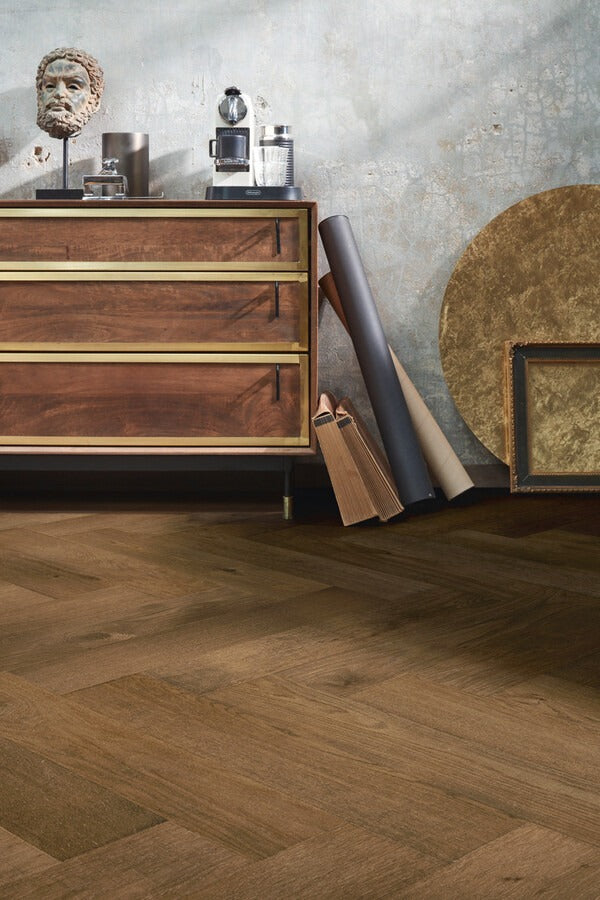 Floer - Hybride Hout - Warmbruin Eiken Visgraat - FLR-5019