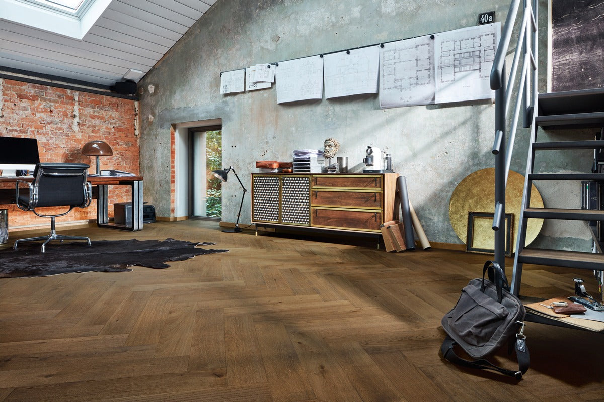 Floer - Hybride Hout - Warmbruin Eiken Visgraat - FLR-5019