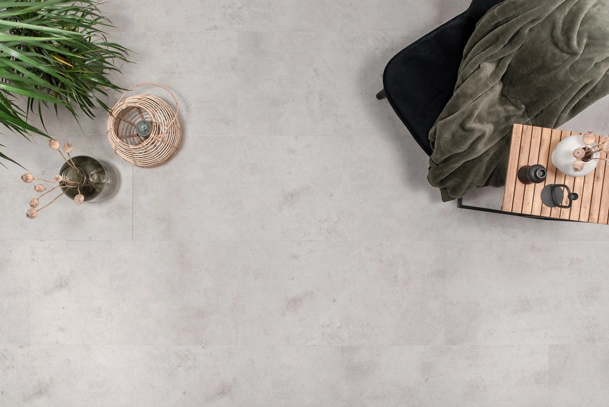 Floer - Tegel - FLR-3613 - Betonlook Lichtgrijs - Dryback - Megamat