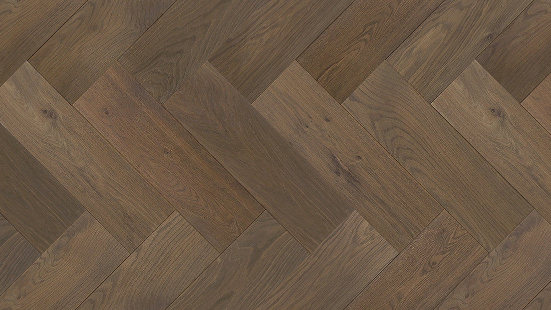 Floer - Dubbel Gerookt + Grijs Geolied - FLR-4012 - Visgraat Rustiek Eiken Multiplank