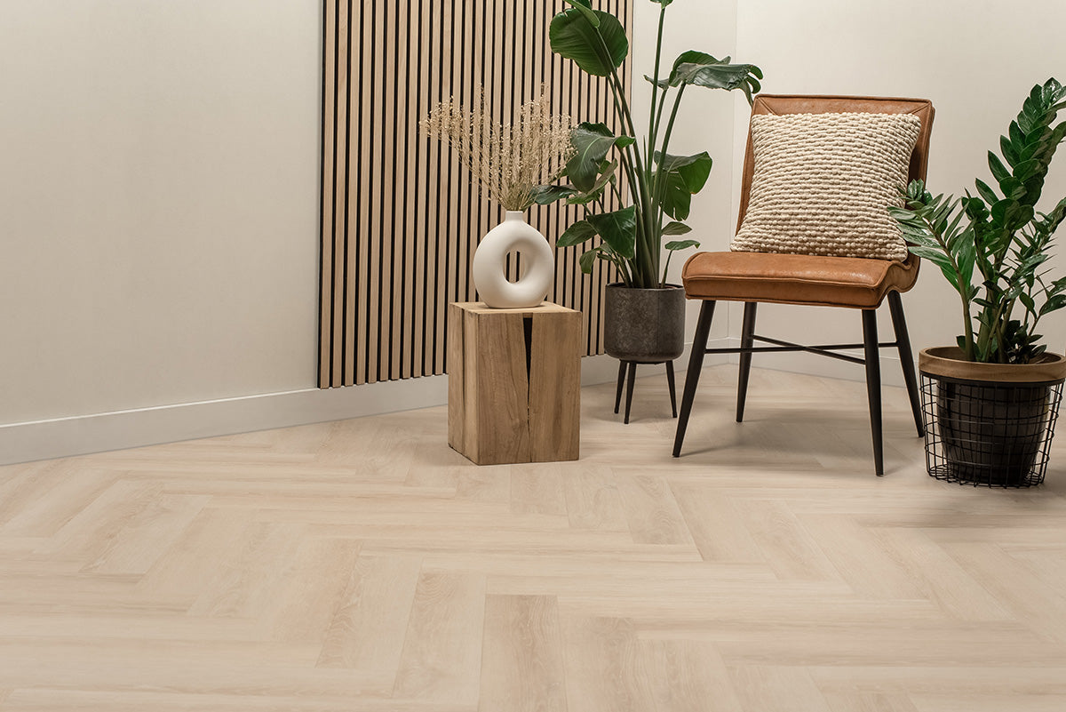 Floer - Visgraat - FLR-3516 - Creme Eiken - Dryback